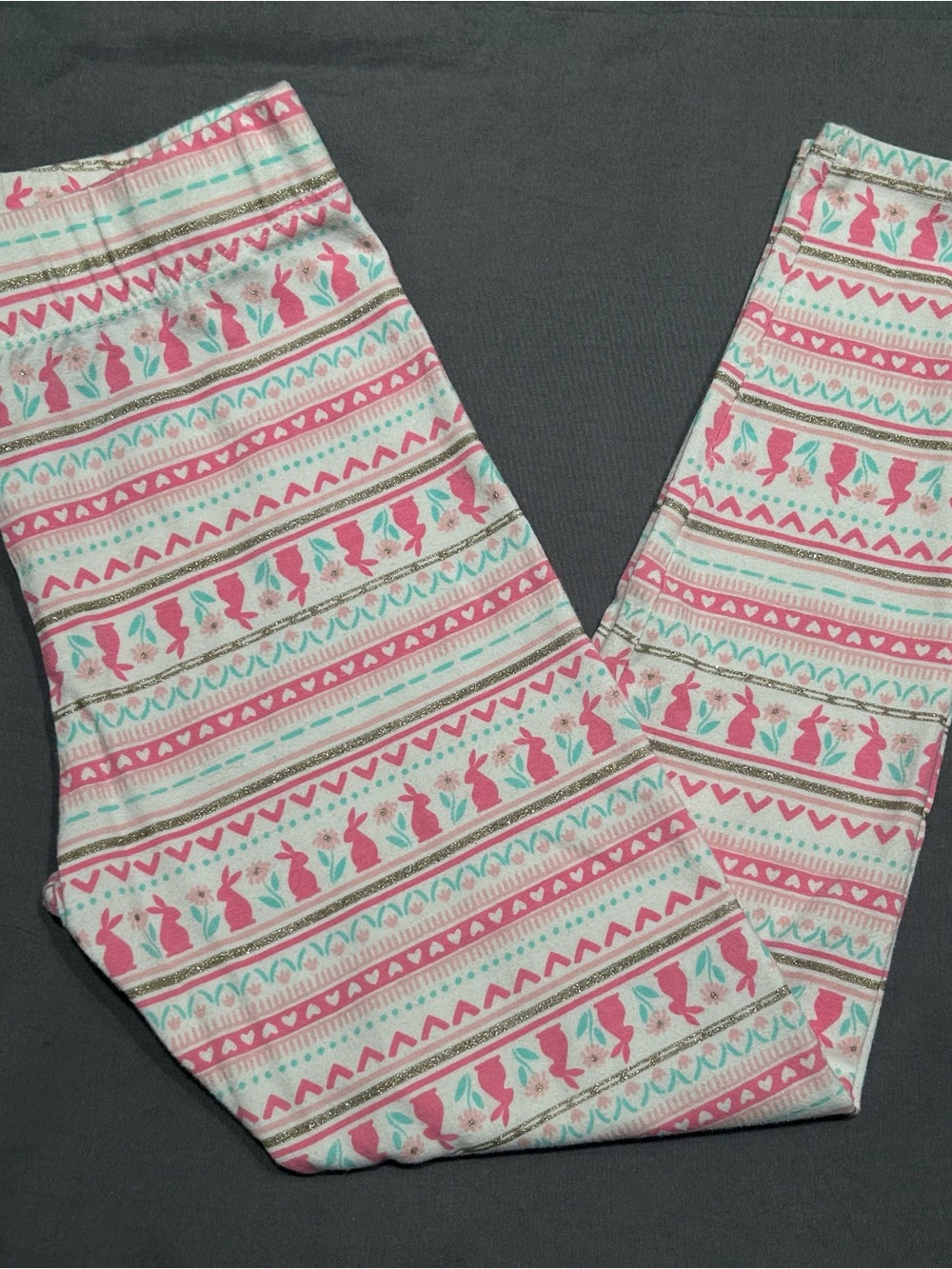 Cynthia Rowley Girls Fair Isle Bunny Print Leggings